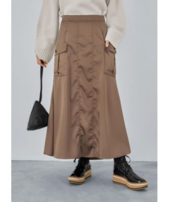 STYLE DELI(スタイルデリ)のサイドポケットサテンロングスカート通販