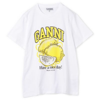 ＜集英社＞ GANNI(ガニー)/Basic Jersey Lemon Relaxed T−shirt