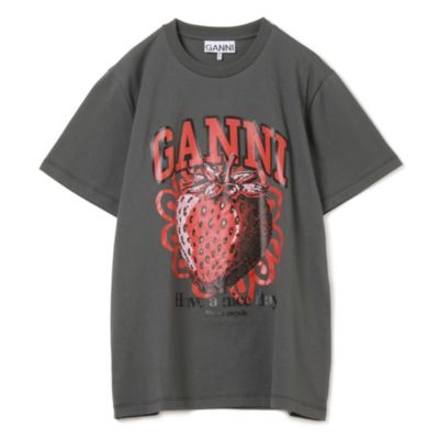 ＜集英社＞ GANNI(ガニー)/Basic Jersey Strawberry Relaxed T−shirt