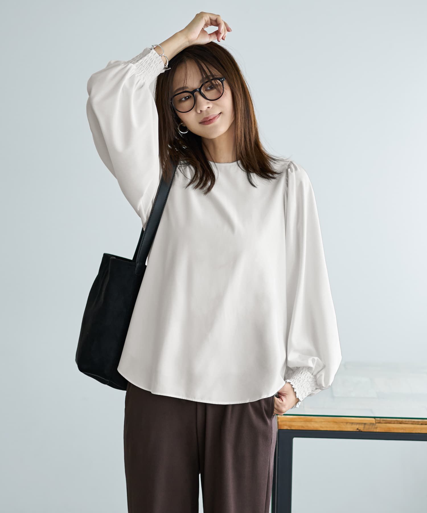 STYLE DELI(スタイルデリ)/シルキージョーゼットボリュームスリーブブラウス