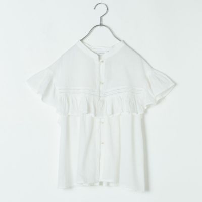 集英社HAPPY PLUS STOREnormment（ノーメント）/【洗える】COTTON TUCK FRILL BLOUSE