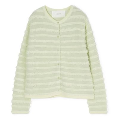 ADAWAS FRINGE KNIT CARDIGAN ネイビー ADAWAS｜和紙 メリノウール フリンジ ニット カーディガン “FRINGE