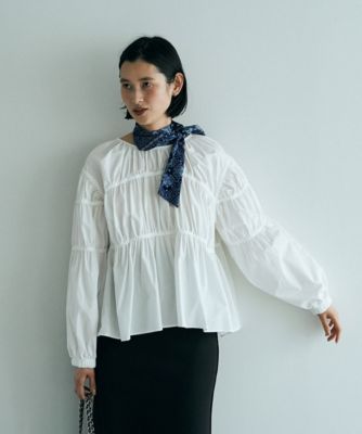 集英社HAPPY PLUS STOREmarjour（マージュール）/MONOTONE GATHER BLOUSE