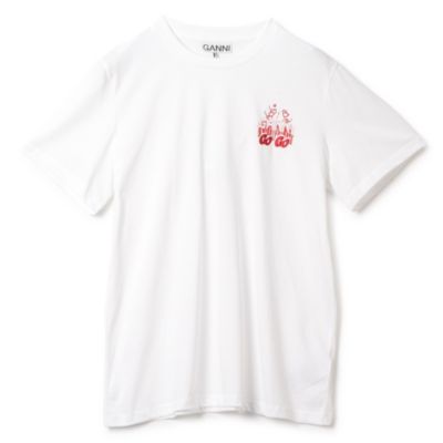 GANNI ロゴ Tシャツ | ホワイト | FARFETCH JP