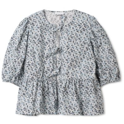 GANNI(ガニー)のPrinted Cotton Poplin Peplum Blouse通販 GANNI(ガニー)のPrinted Cotton Poplin Peplum Blouse通販
