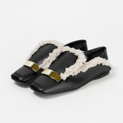 Sergio Rossi(セルジオ ロッシ)のsr1 Slippers ボアスリッパ（ブラック）通販 eclat premium（エクラプレミアム）