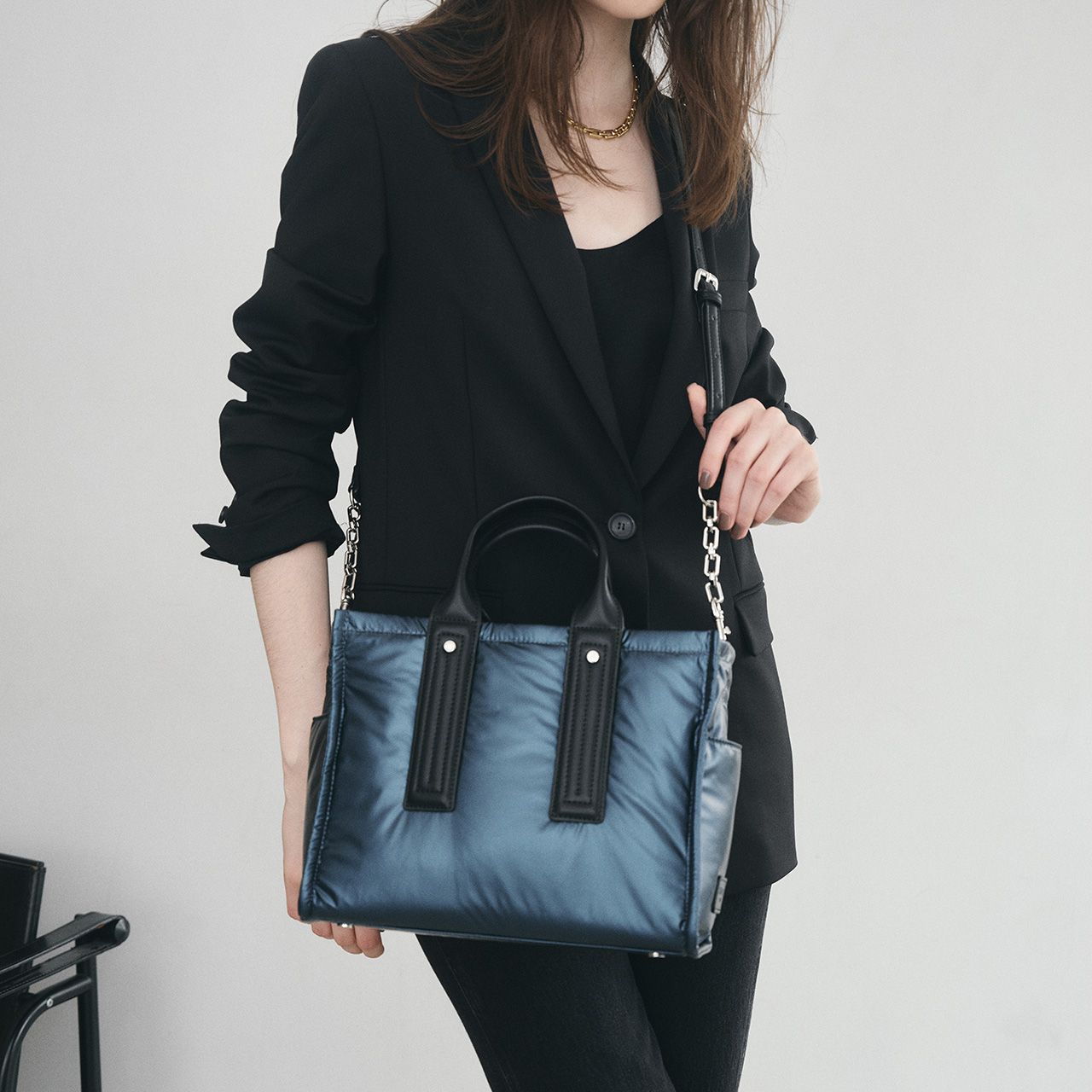 TOPKAPI(トプカピ)/メタリック パデット ショルダー付 トートバッグ