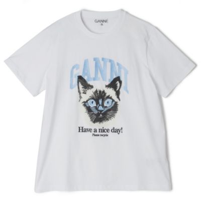 GANNI Basic Jersey Cat Relaxed T－shirt