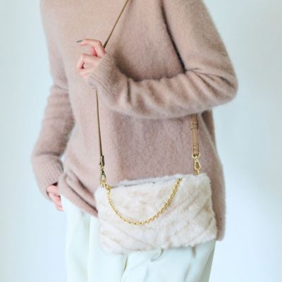 TOPKAPI 【TREASURE TOPKAPI】フェイクファー チェーン付き ミニ ショルダー バッグ