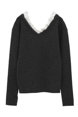 CLANE(クラネ)のFRILL V NECK KNIT TOPS通販 | 集英社HAPPY PLUS STORE