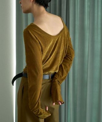 集英社HAPPY PLUS STOREmarjour（マージュール）/SHEER VELOUR BACKSHAN TEE