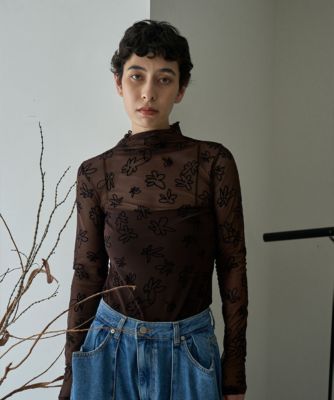 集英社HAPPY PLUS STOREmarjour（マージュール）/FLOCKY SHEER TOPS