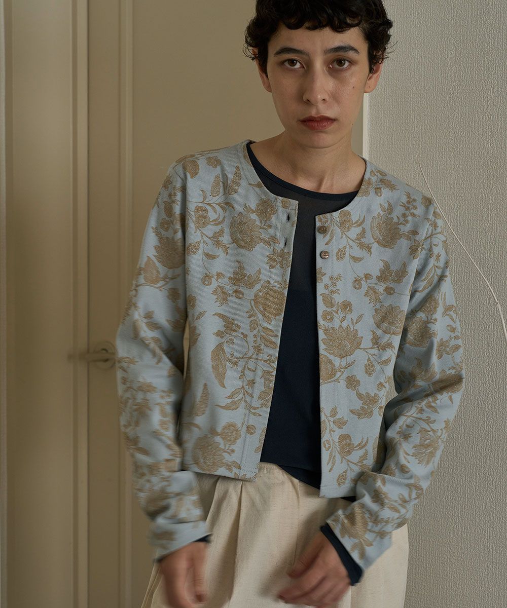 marjour(マージュール)/FLOWER PATTERN CARDIGAN