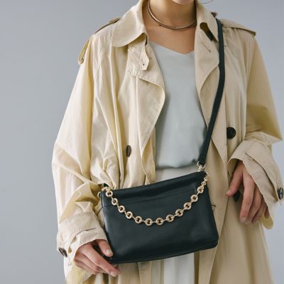 集英社HAPPY PLUS STORETOPKAPI（トプカピ）/【TREASURE TOPKAPI】スムース レザー チェーン付き スワローマチ ミニ ショルダー バッグ