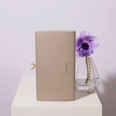 TOPKAPI(トプカピ)の【TOPKAPI】シュリンクレザー パール がま口