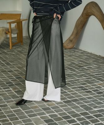 集英社HAPPY PLUS STOREmarjour（マージュール）/STRIPE SHEER WRAP SKIRT