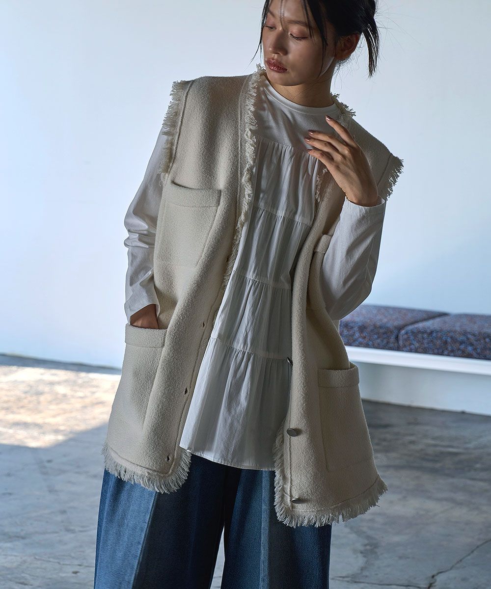 marjour(マージュール)/FRINGE KNIT VEST