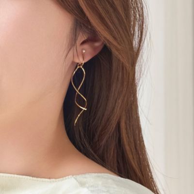 集英社HAPPY PLUS STOREPhoebe（フィービィー）/ロングツイストメタルパールクリップイヤリング
