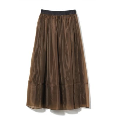 E by eclat(イーバイエクラ)のオーガンジー裏配色タックスカート