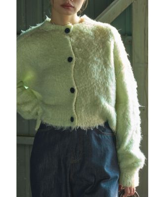 カーディガン BUTTON SHAGGY CARDIGAN レディース marjour(マージュール)のBUTTON SHAGGY CARDIGAN通販 | LEEマルシェ
