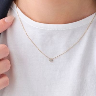集英社HAPPY PLUS STOREPhoebe（フィービィー）/【金属アレルギー対応】シャインベゼルセッティングネックレス