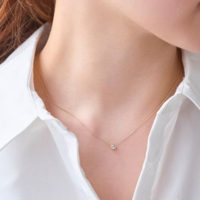 集英社HAPPY PLUS STOREPhoebe（フィービィー）/【金属アレルギー対応】シャインベゼルセッティングネックレス　シャンパンゴールド