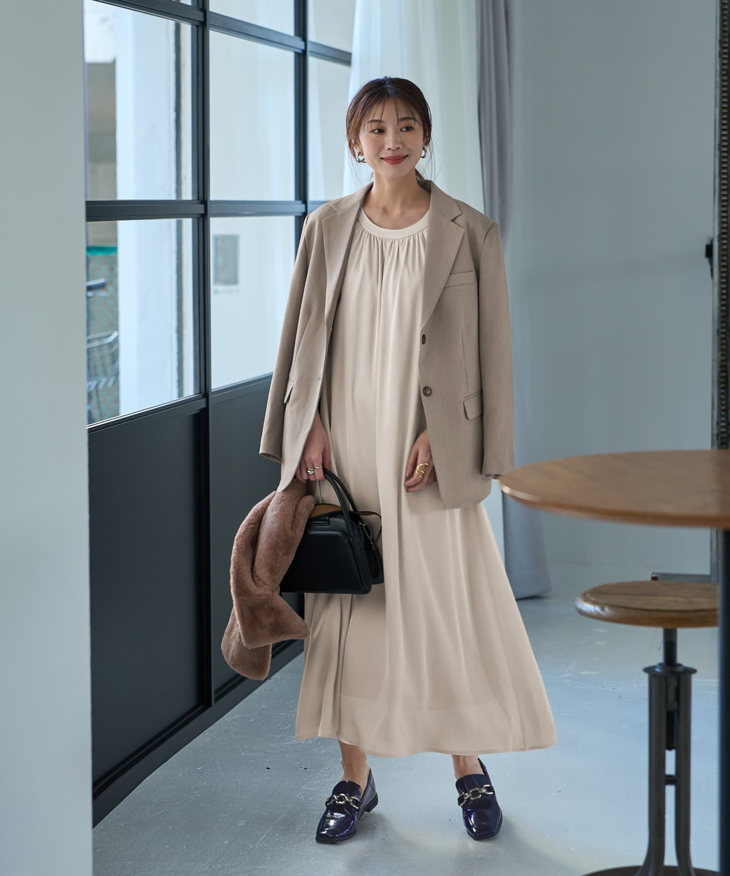 STYLE DELI(スタイルデリ)/【LUXE】ノーブルサテンギャザーワンピース