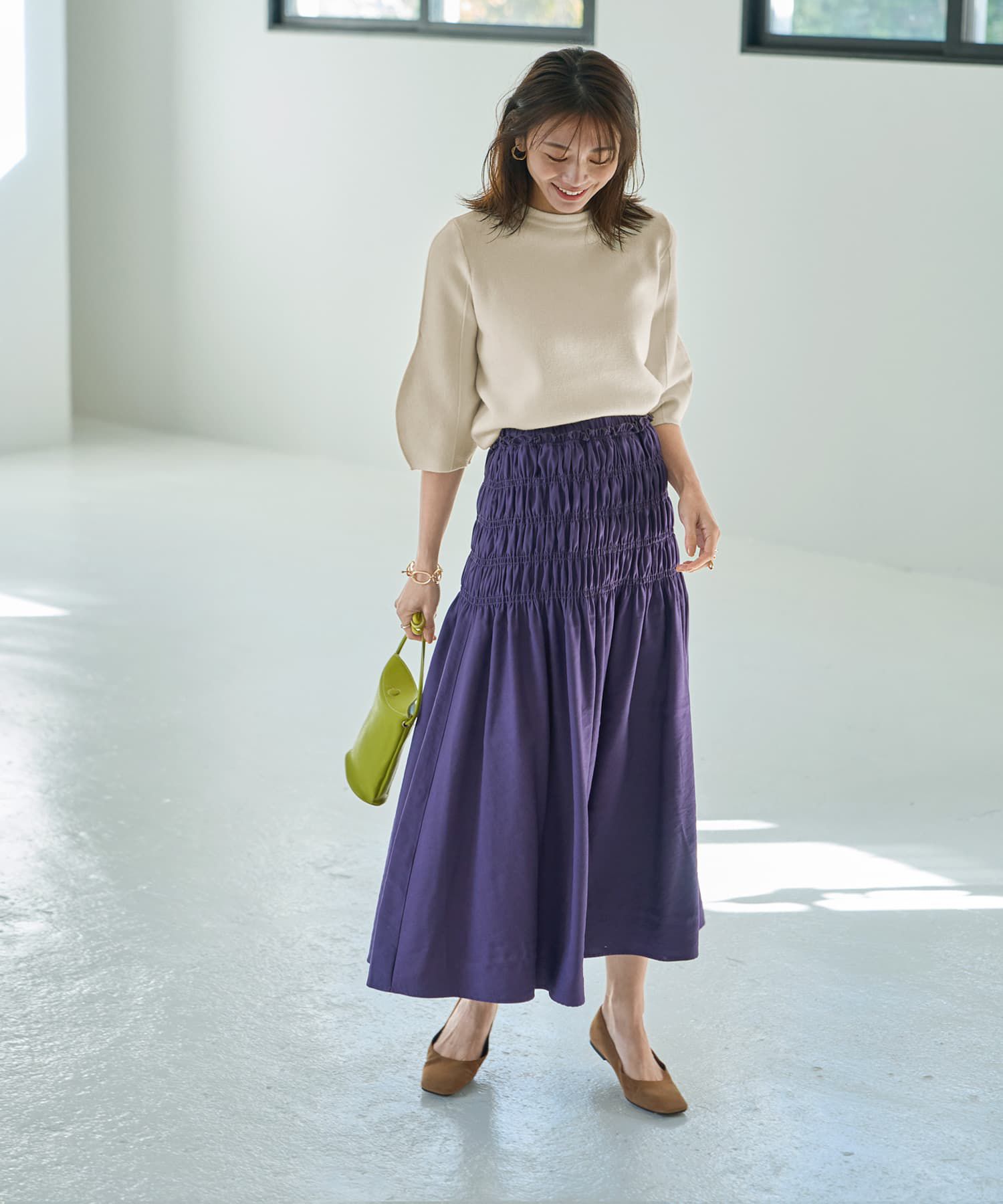 STYLE DELI(スタイルデリ)/シャーリングギャザースカート