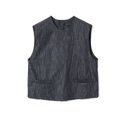 週末お値下げmizuiro ind デニムショートベスト定価14960円 mizuiro ind(ミズイロインド)のデニムショートベスト通販