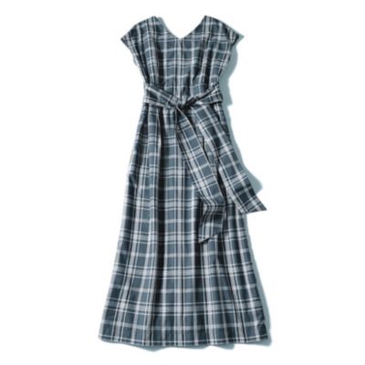 12closet チェックワンピース綿100% 12closet(トゥエルブクローゼット)の【コラボ】【洗える】撥水
