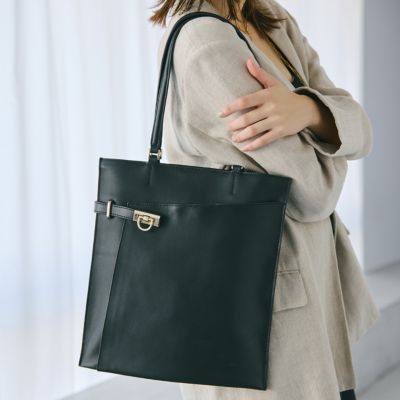 集英社HAPPY PLUS STORETOPKAPI（トプカピ）/【TREASURE TOPKAPI】ベルトデザイン レザー フラット トートバッグ A4対応