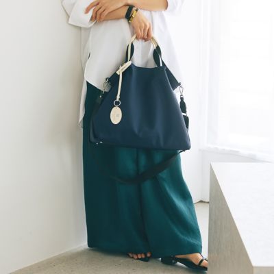TOPKAPI トプカピ ストライプハンドル ナイロン トートバッグ ショ TOPKAPI｜ストライプハンドル ナイロン 2way トート バッグ A4