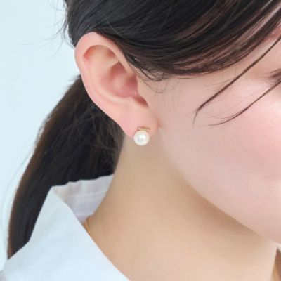 集英社HAPPY PLUS STOREPhoebe（フィービィー）/【金属アレルギー対応】パワーストーンバーピアス　パール