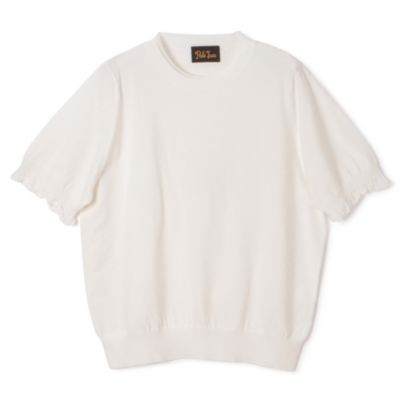 PaleJuteペールジュートdots knit half sleeve PO Pale Jute dots knit half sleeve PO - Pale Jute