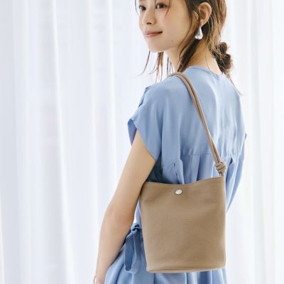 Breath TOPKAPI シュリンクレザー ノットハンドル ショルダーバッグ Breath TOPKAPI】シュリンクレザー ノットハンドル 2way