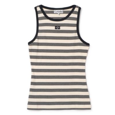 GANNI(ガニー)のStriped Soft Cotton Rib Tank Top通販 | 集英社