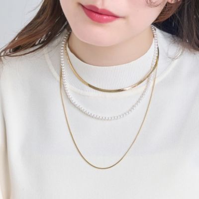 集英社HAPPY PLUS STOREPhoebe（フィービィー）/パールミックスチェーン3連ネックレス