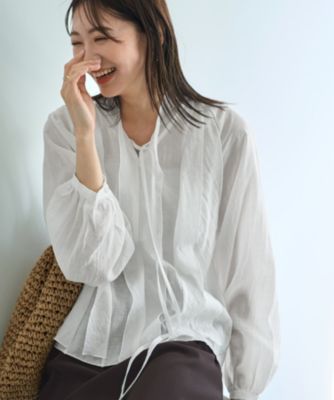 集英社HAPPY PLUS STORESTYLE DELI（スタイルデリ）/涼しい透けドレープのVネックブラウス