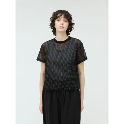 mizuiro ind メッシュドットクルーネックT mizuiro ind(ミズイロインド)のメッシュドットクルーネックT通販