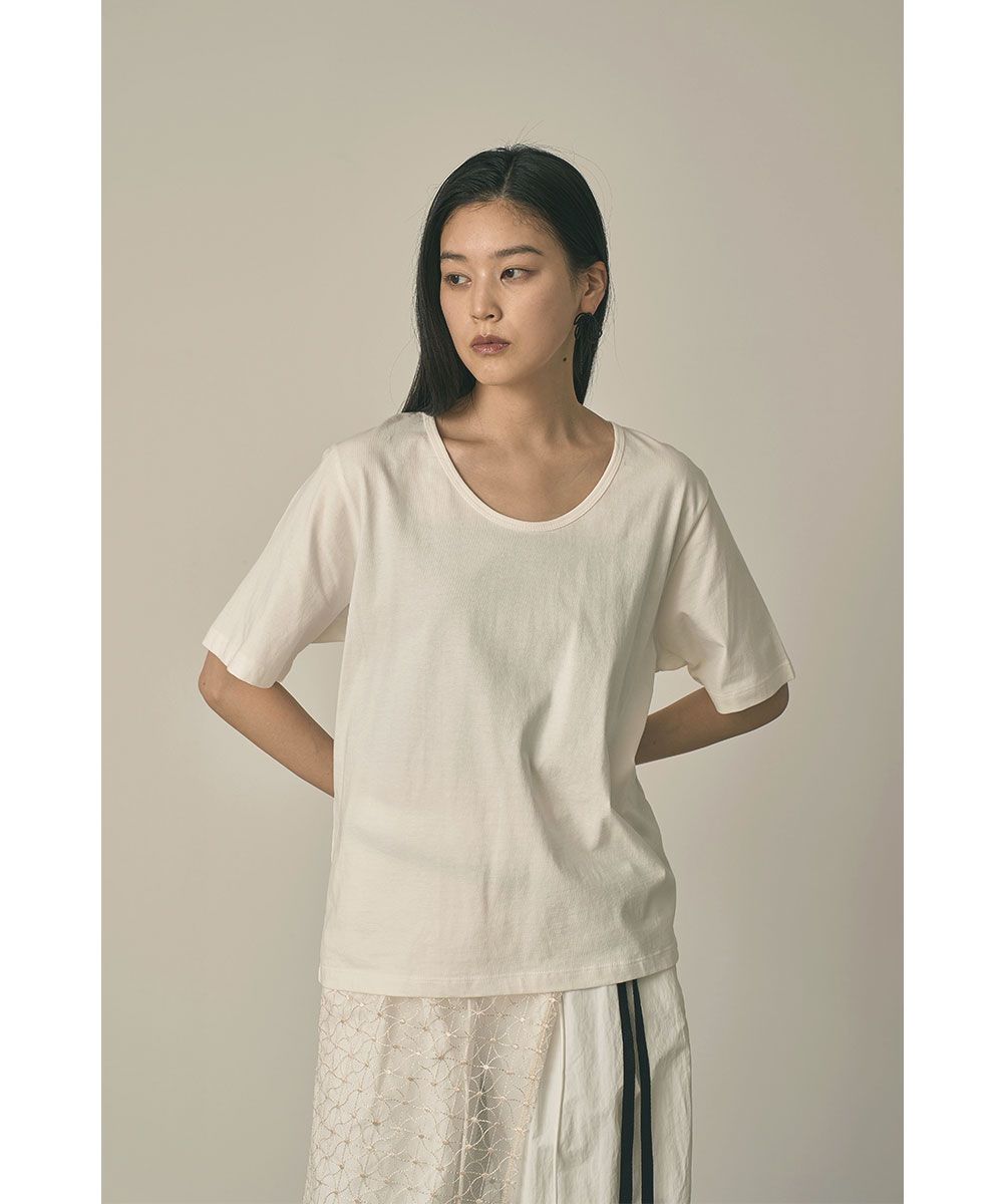 marjour(マージュール)/U NECK HALF SLEEVE OVER TEE