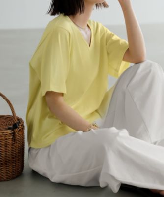 集英社HAPPY PLUS STORESTYLE DELI（スタイルデリ）/デコルテが開いたヌケ感５分袖Tシャツ