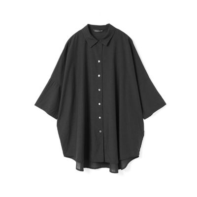 25SS ミズイロインド ハーフスリーブワイドチュニックシャツ ブラック 25SS ミズイロインド ハーフスリーブワイドチュニックシャツ