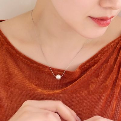集英社HAPPY PLUS STOREPhoebe（フィービィー）/【金属アレルギー対応】ワントップパールネックレス　シルバー／サージカルステンレス