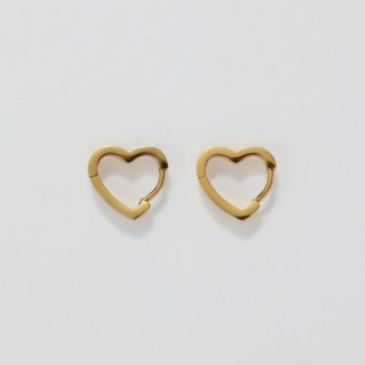集英社HAPPY PLUS STOREPhoebe（フィービィー）/【金属アレルギー対応】ハートフープワンタッチピアス　ゴールド／サージカルステンレス