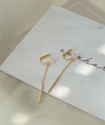 集英社HAPPY PLUS STOREcollecala（コレカラ）/ノンホール・ショートバー×チェーンのイヤリング