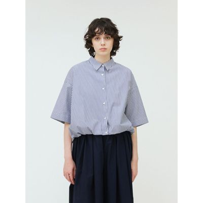 mizuiro ind(ミズイロインド)のストライプハーフスリーブ