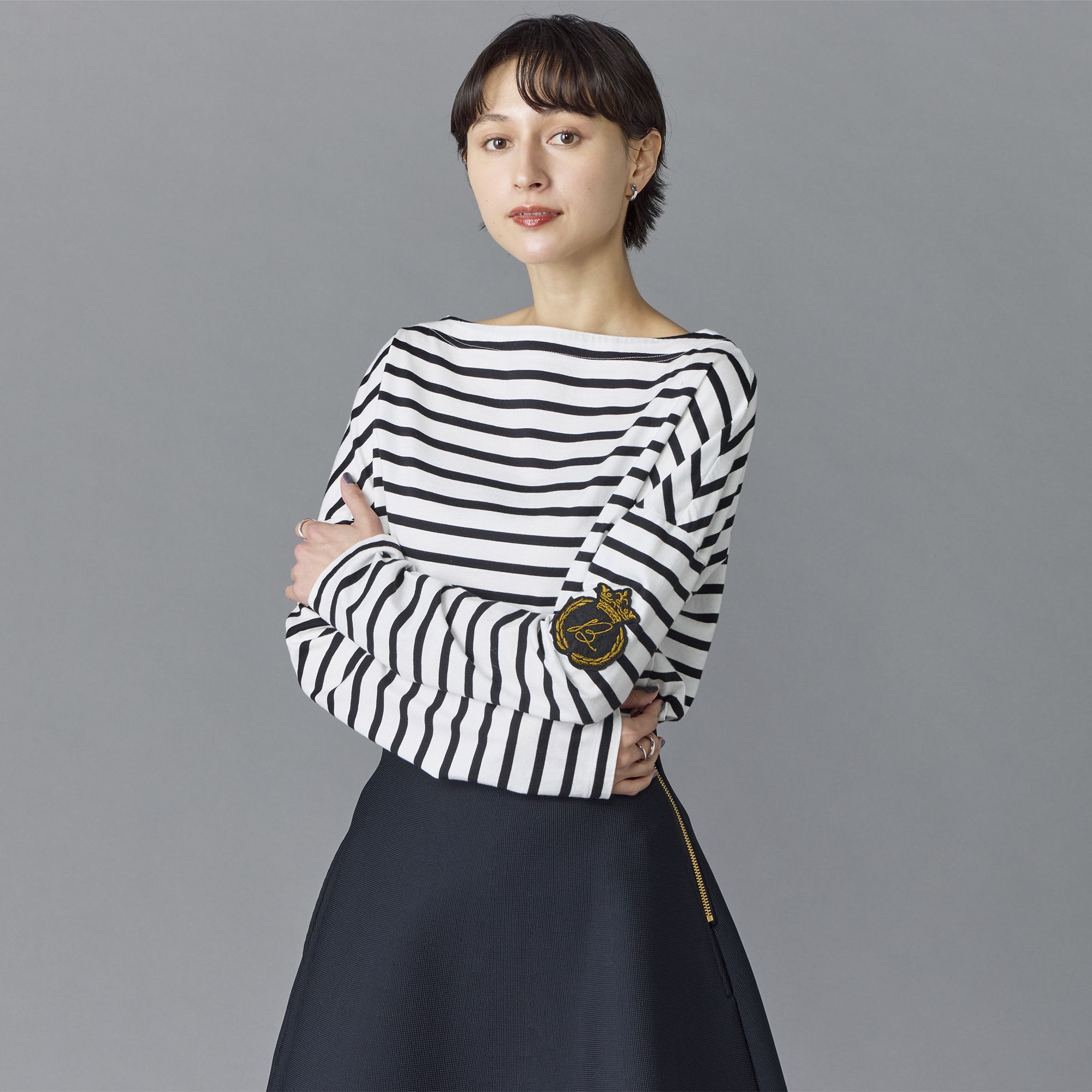 MADISONBLUE(マディソンブルー)/BOAT NECK L／S TEE BORDER