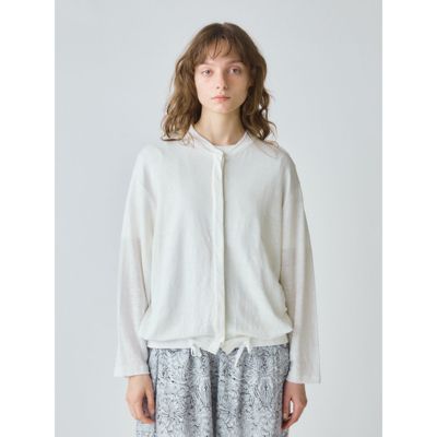 MidUmi リネン 長袖カーディガン ホワイト MidiUmi リネン巾着カーディガン｜ MARcourt ONLINE STORE
