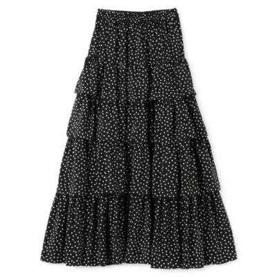 Pale Jute(y[ W[g)/polka dot tiered skirt