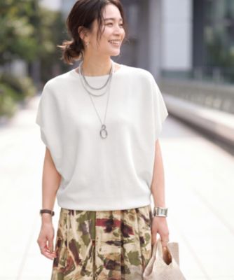 井川遥 loin ボリュームスリーブブラウス コットン シルク 